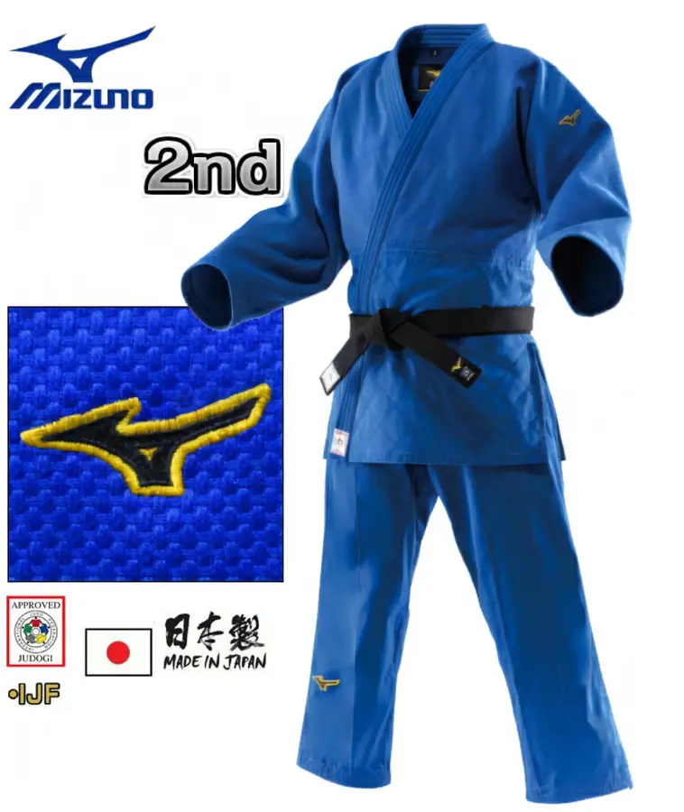 Mizuno Кимоно Mizuno Yusho 2nd model Japan IJF — APPROVED, синее