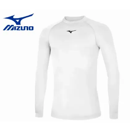 Mizuno Рашгард Mizuno без горла, длинный рукав — белый