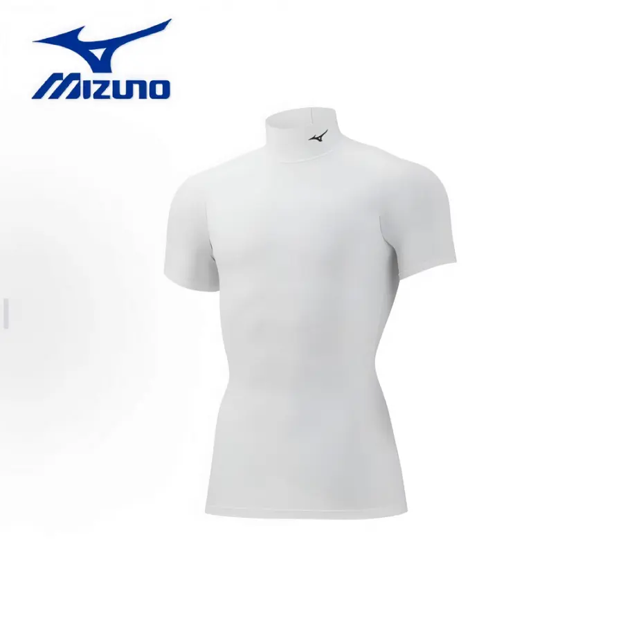 Mizuno Рашгард Mizuno с горлом, короткий рукав — белый