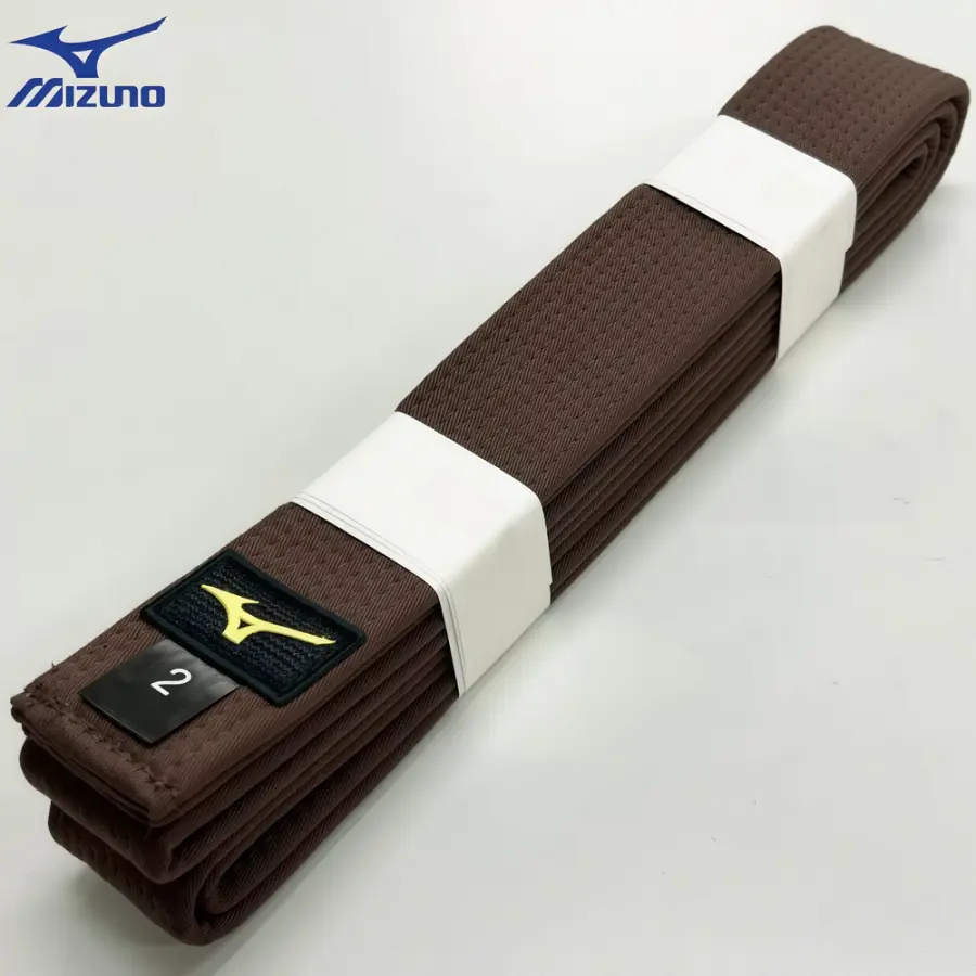 Mizuno Пояс для дзюдо Mizuno Japan IJF, коричневый — фото 2