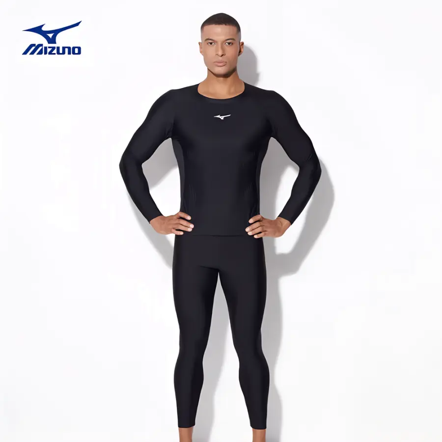 Mizuno Рашгард Mizuno без горла, длинный рукав — чёрный — фото 2