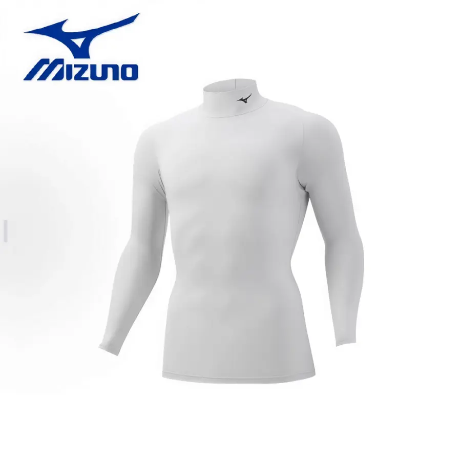 Mizuno Рашгард Mizuno с горлом, длинный рукав — белый — фото 3