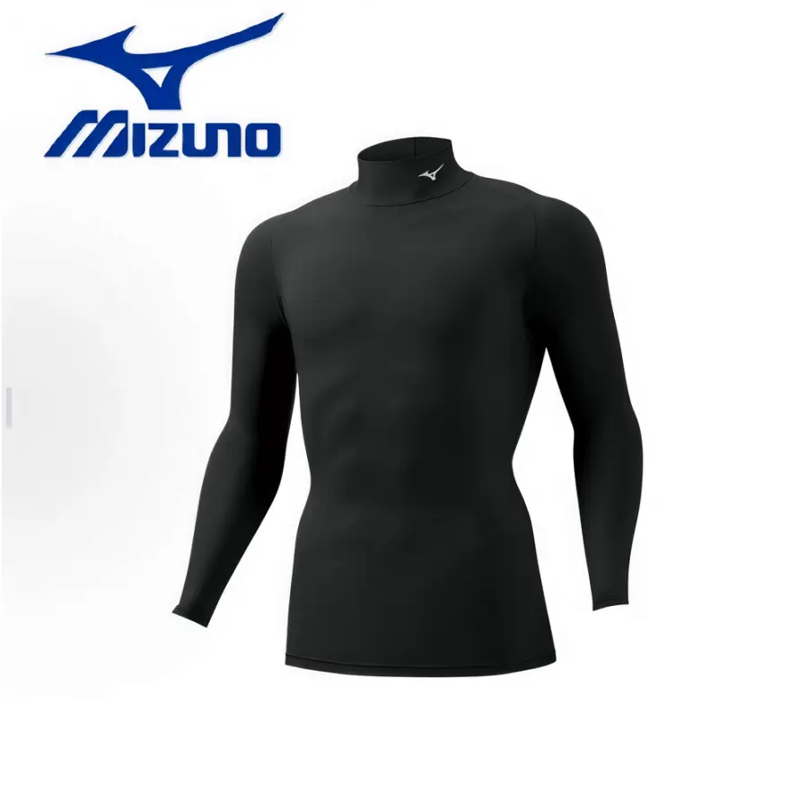 Mizuno Рашгард Mizuno с горлом, длинный рукав — чёрный — фото 3