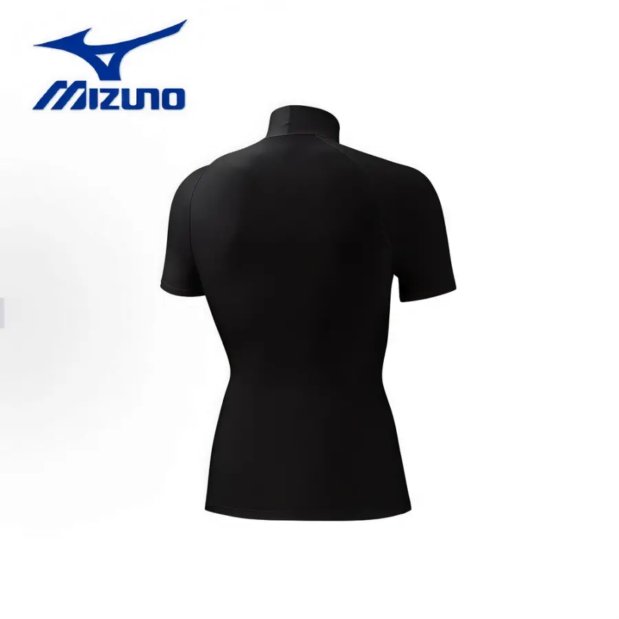 Mizuno Рашгард Mizuno с горлом, короткий рукав — чёрный — фото 2