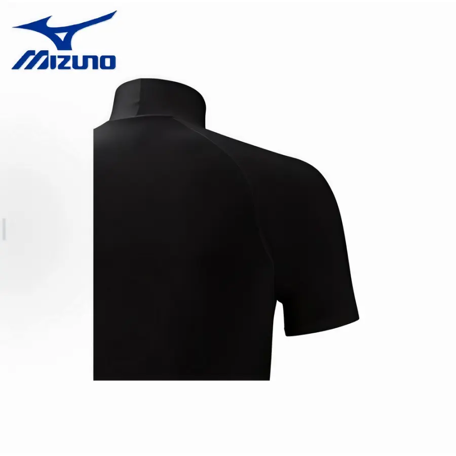 Mizuno Рашгард Mizuno с горлом, короткий рукав — чёрный — фото 3